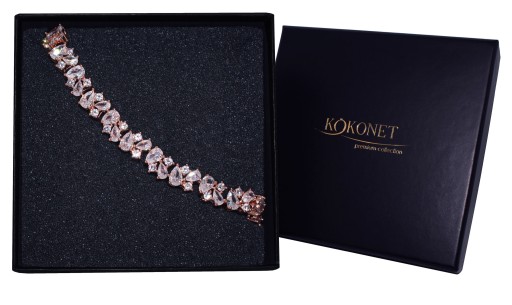 Okazała bransoletka ROSE GOLD na ślub PREZENT cudo