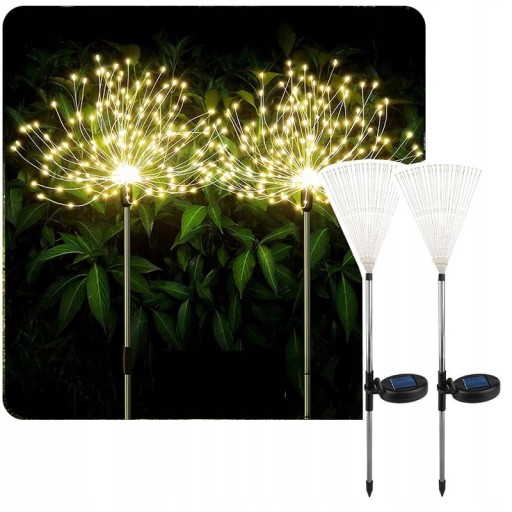 2 x LAMPA SOLARNA OGRODOWA DMUCHAWIEC FIREWORK LED