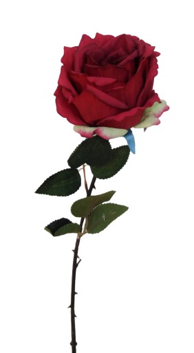 Gałązka RÓŻA pojedyncza kwiat róży CZERWONY 66 cm