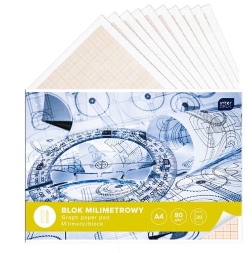 BLOK PAPIER MILIMETROWY 20 kartek A4 80g INTERDRUK