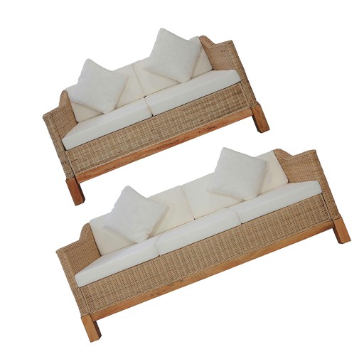 ZESTAW RATTANOWY = SOFA 2-OSOBOWA I SOFA 3-OSOBOWA
