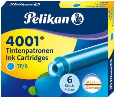 NABOJE DO PIÓRA Pelikan KRÓTKIE TURKUSOWE ORYGINAŁ