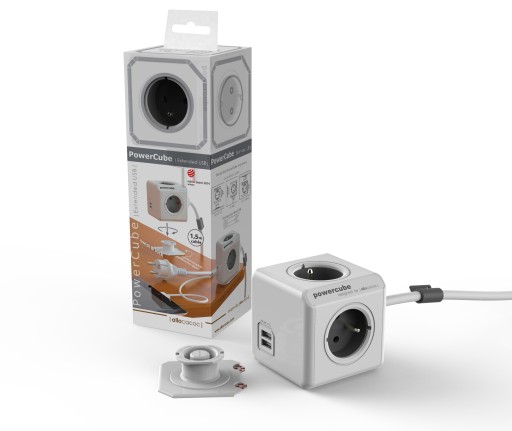 Przedłużacz 3m PowerCube z 2x USB x 4x230V Extend
