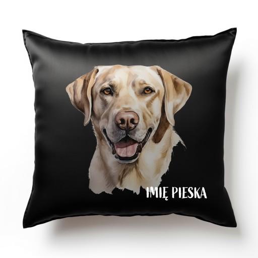 POSZEWKA SATYNA 40CM PIES LABRADOR PIESEK PUPIL + IMIĘ