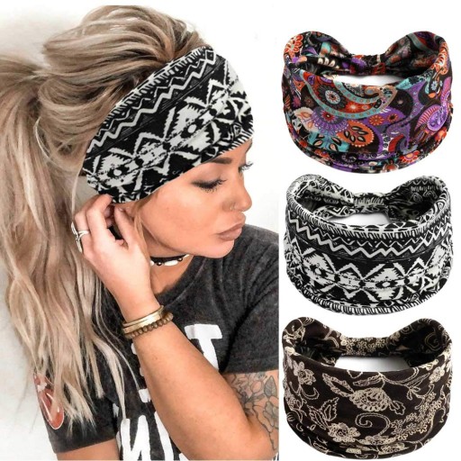 3X Opaska do włosów GŁOWĘ szeroka TURBAN OPASKA DO WŁOSÓW