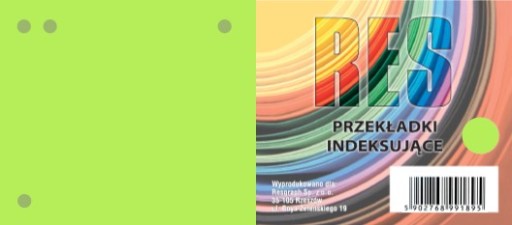 PRZEKŁADKI do segregatora 1/3 A4 100szt J.ZIELONE