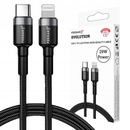 Feegar KABEL USB-C do Lightning Fast Charging 20W