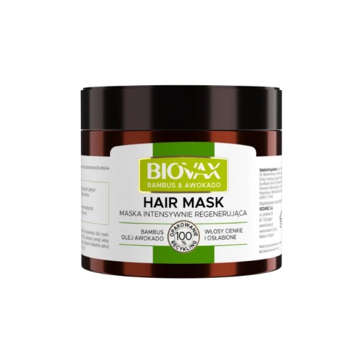 BIOVAX Regenerująca Maska Avocado Bambus 250 ml