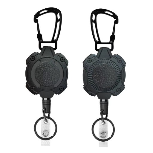 2x SMYCZ MOCNY RETRAKTOR LINKA STALOWA BRELOK ZWIJKA KLUCZE IDENTYFIKATOR
