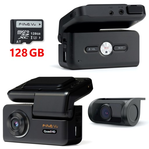 Rejestrator FineVu GX300 /128GB - 2.5K QHD+FHD 2xHDR Wi-Fi GPS fotoradary