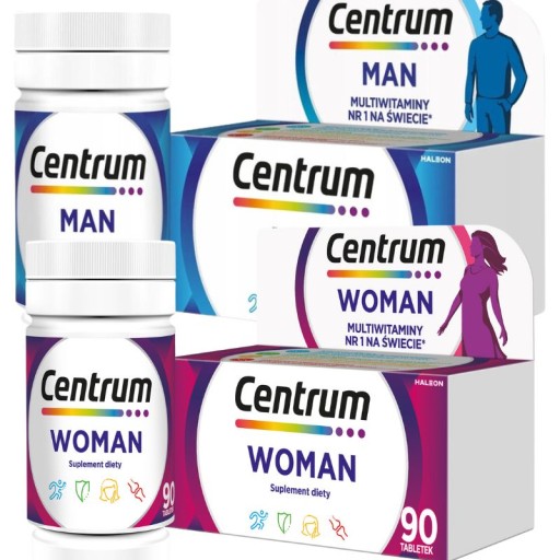 Multiwitamina Centrum Man 90 tabletek + Centrum Woman 90 tabletek (180 tab)