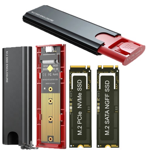 Obudowa SSD NVME/SATA PCIe dysk M.2 USB-C 3.1 Gen2