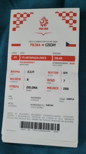 Bilet Polska - Czechy jedno zgjecie