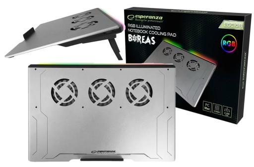 PODSTAWKA PODKŁADKA CHŁODZĄCA POD LAPTOPA LED RGB