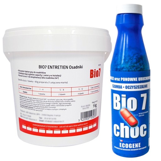 Starter Bio7 Choc + BAKTERIE Bio7 Entretien Osadniki BAKTERIE do SZAMBA ROK