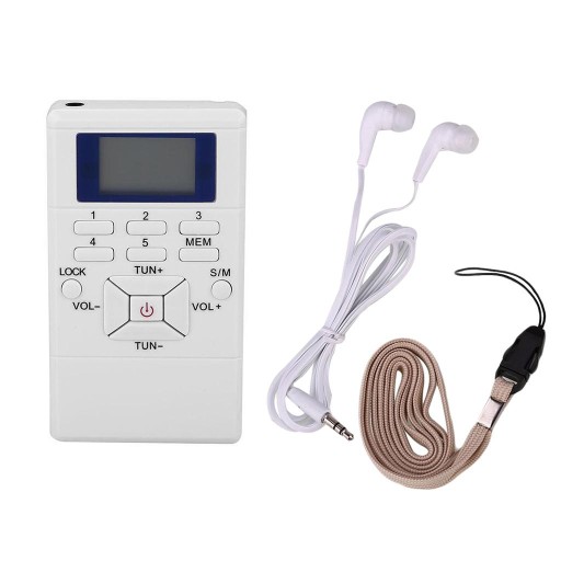 Cyfrowy odbiornik radiowy LCD Przenośny stereofoniczny FM do użytku na zewnątrz, biały