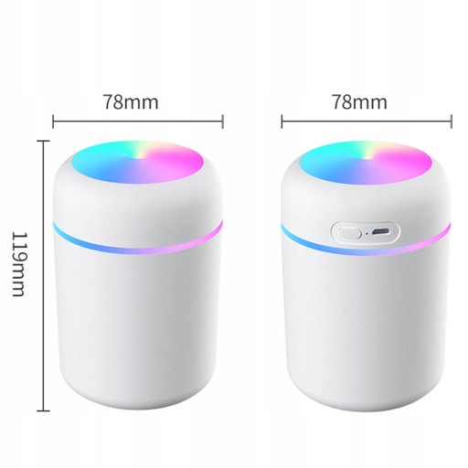 OCZYSZCZACZE POWIETRZA CICHY KOLOROWY SAMOCHÓD USB 300ML 45mlh