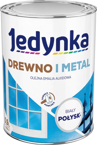 Jedynka Drewno i Metal Połysk biały 0,9L
