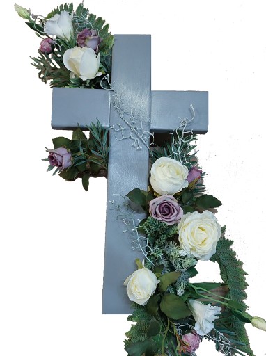 Kwiaty sztuczne na grób stroik wiązank krzyż NOWOŚĆ