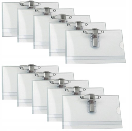 Etui Holder na identyfikator klips agrafka 10 szt