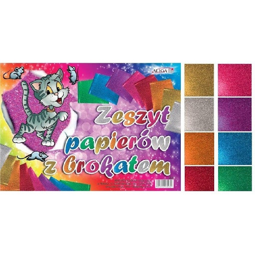 Zeszyt papierów kolorowych z brokatem B5 ALIGA