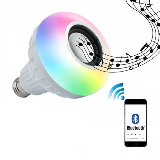 Żarówka RGB kolorowa z głośnikiem Bluetooth E27