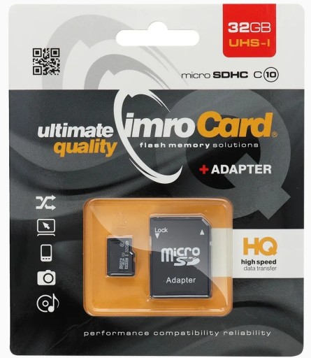 KARTA PAMIĘCI IMRO MICRO SD 32GB SZYBKA CLASS10 + ADAPTER