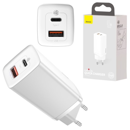 ŁADOWARKA SIECIOWA GaN2 65W 2x USB-C / USB PD QC