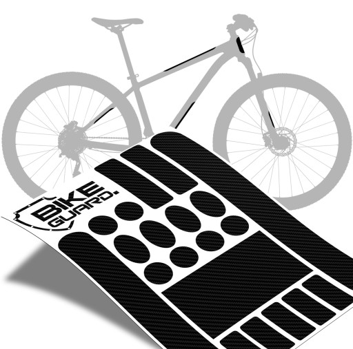 NAKLEJKI OCHRONNE NA ROWER 20 sztuk 30x21cm CARBON