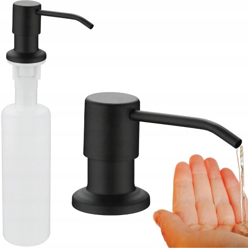 DOZOWNIK MYDŁA PŁYNU DO MYCIA NACZYŃ DO ZLEWU ZLEWOZMYWAK CZARNY MAT 350 ml