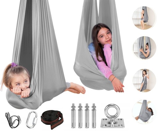 CHUSTA AKROBATYCZNA HAMAK SENSORYCZNY HUŚTAWKA DLA DZIECI AERIAL JOGA 280CM