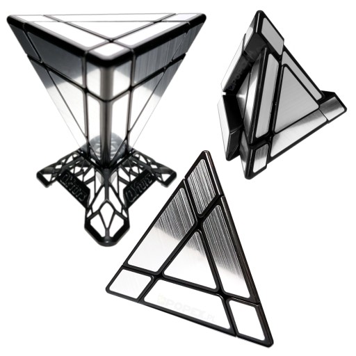 ORYGINALNA KOSTKA PIRAMIDA PYRAMINX MIRROR PREZENT DLA DZIECKA + PODSTAWKA
