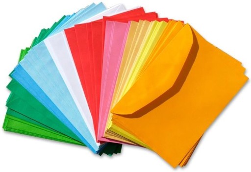 WIELOKOLOROWE Koperty B6 IDEALNE DO BIURA 100 Szt Piękny Kolor Papieru Mega