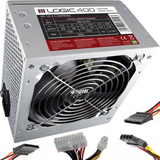 CICHY ZASILACZ ATX LOGIC CONCEPT 400W + 2x SATA