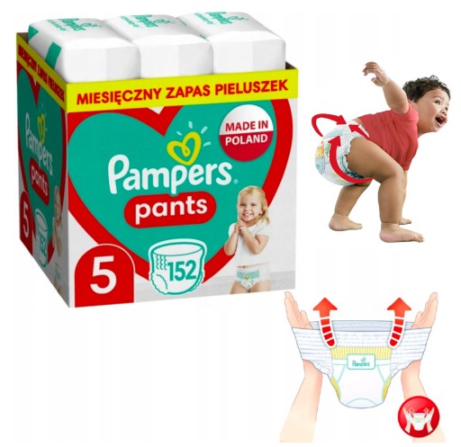 PAMPERS PANTS PIELUCHOMAJTKI 5 ZESTAW 152 SZT.