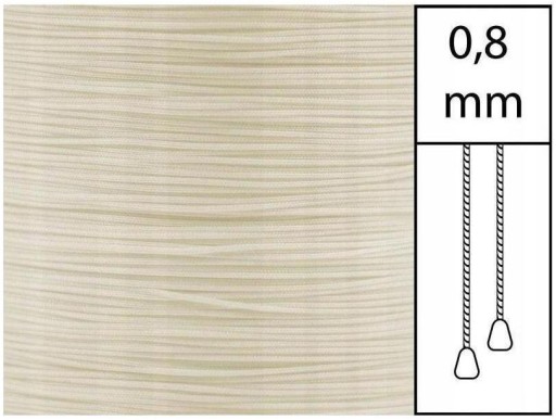 Sznurek do plis 0,8 mm - 25 mb, jasny beż - beżowy