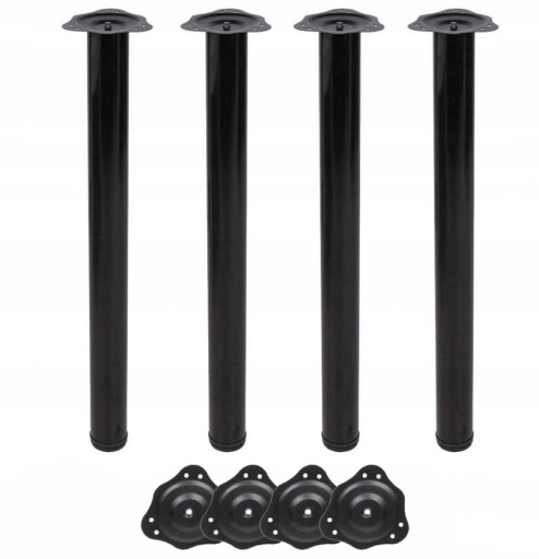 NOGi DO STOŁU BIURKA REGULACJA CZARNA 710MM 4 SZT