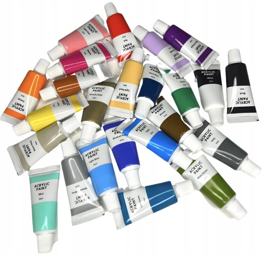 FARBY AKRYLOWE DUŻY ZESTAW FARB AKRYLOWYCH 24x22ml