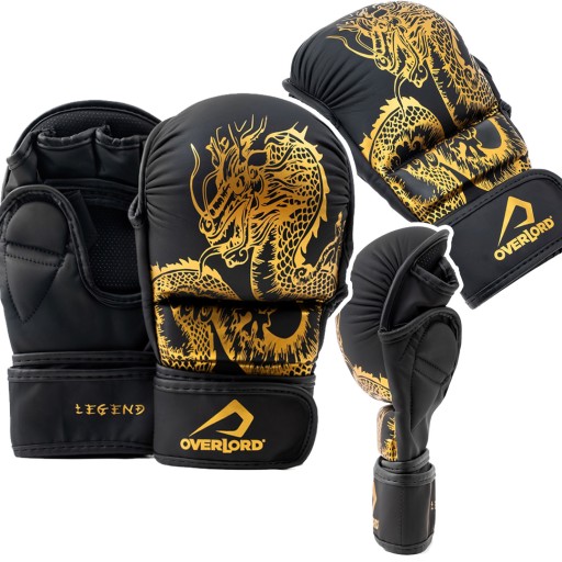 Rękawice sparingowe MMA Overlord Legend Czarne/Złote r. L