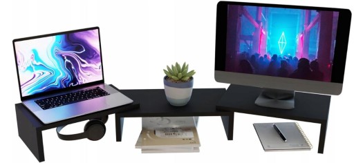 STOJAK NA MONITOR PODWÓJNY PODSTAWKA POD LAPTOPA REGULACJA DŁUGOŚCI