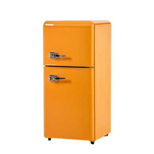 LODÓWKA DWUDRZWIOWA RETRO 60L Żółty