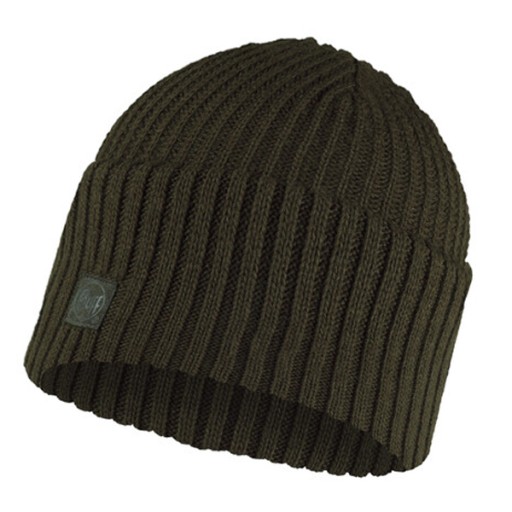 Buff czapka z dzianiny ciepła zimowa Knitted Rutger bark ciemna zieleń
