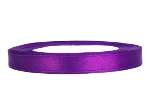 Tasiemka wstążka satynowa 6mm / 25m purpurowa fiol