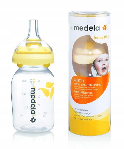 MEDELA BUTELKA 150ML + SMOCZEK CALMA 0127