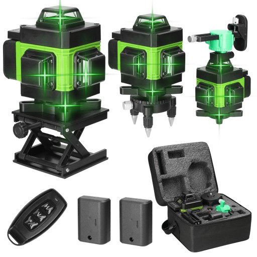 WIELOFUNKCYJNY 4D 16 LINII POZIOMICA LASEROWA 360° 2xAKU
