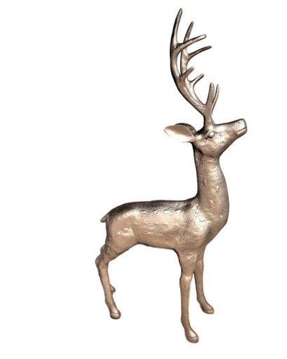 FIGURKA OGRODOWA - STOJĄCY JELEŃ design srebrny