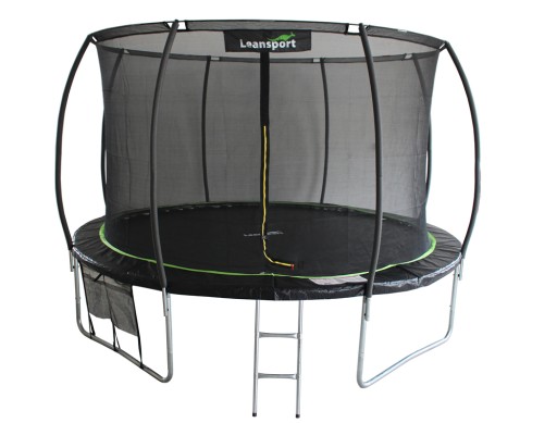 Trampolina LEAN Sport Max 14ft Czarno-Zielona
