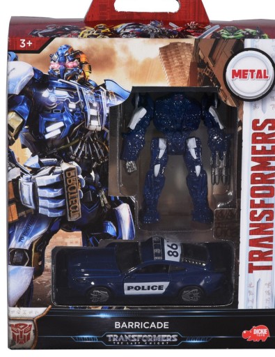 TRANSFORMERS ZESTAW OPTIMUS BARRICADE FIGURKA I SAMOCHÓD Z METALU