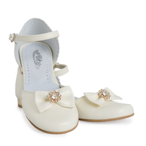 Buty wizytowe dziewczęce KBD-674 ecru 34 eleganckie 22,6 cm