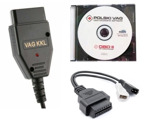 INTERFEJS KKL VAG + POLSKI VAG 2.5 + ADAPTER 2x2
